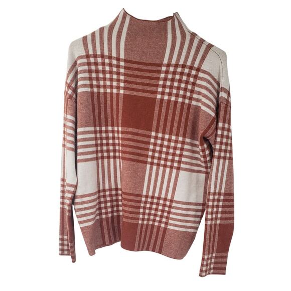 MAX STUDIO Plaid Mock Neck Sweater Womens Size Medium M - Picture 1 of 4